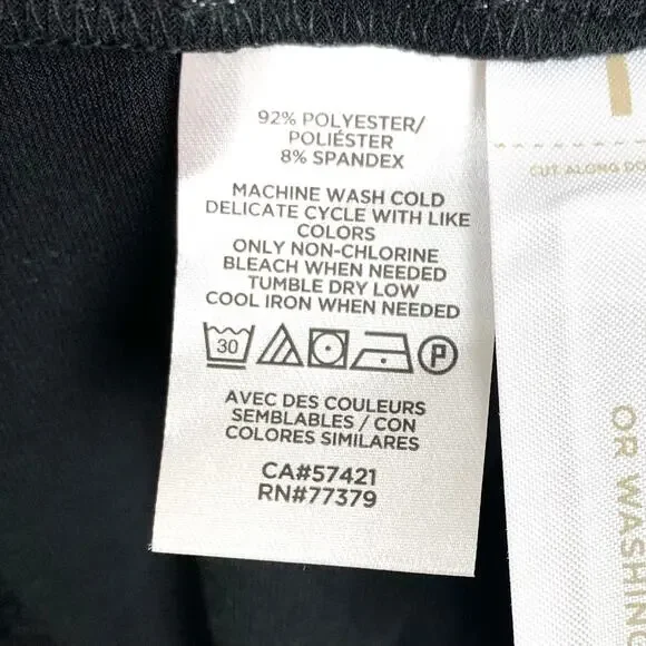 Ann Taylor Womens Tie Shoulder Midi Dress Black Stretch Polyester Sheath XS - Picture 5 of 8